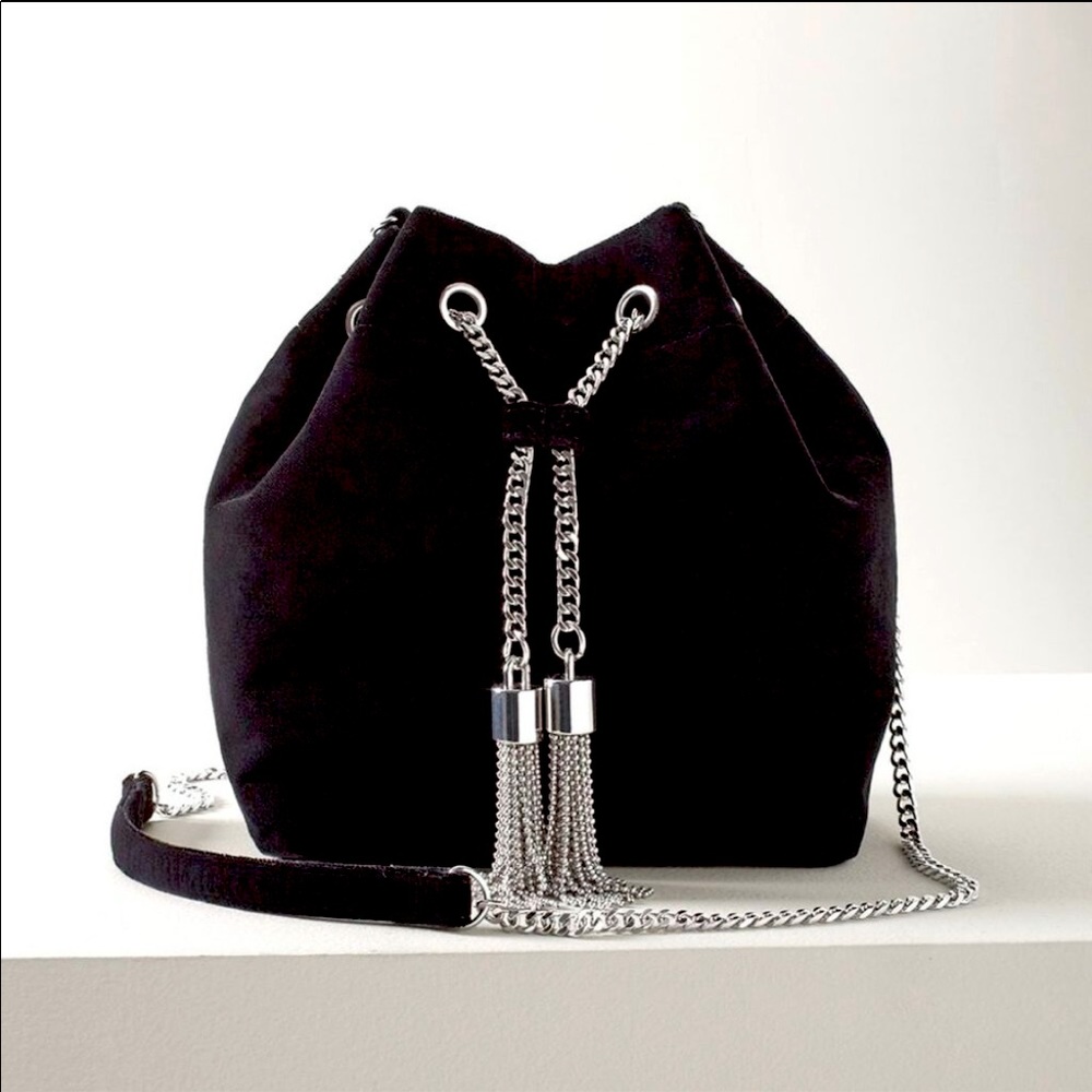 NWT WHBM black velvet Purse